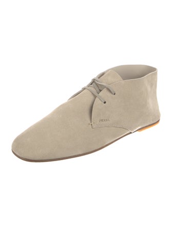 Prada Suede Lace-Up Boots