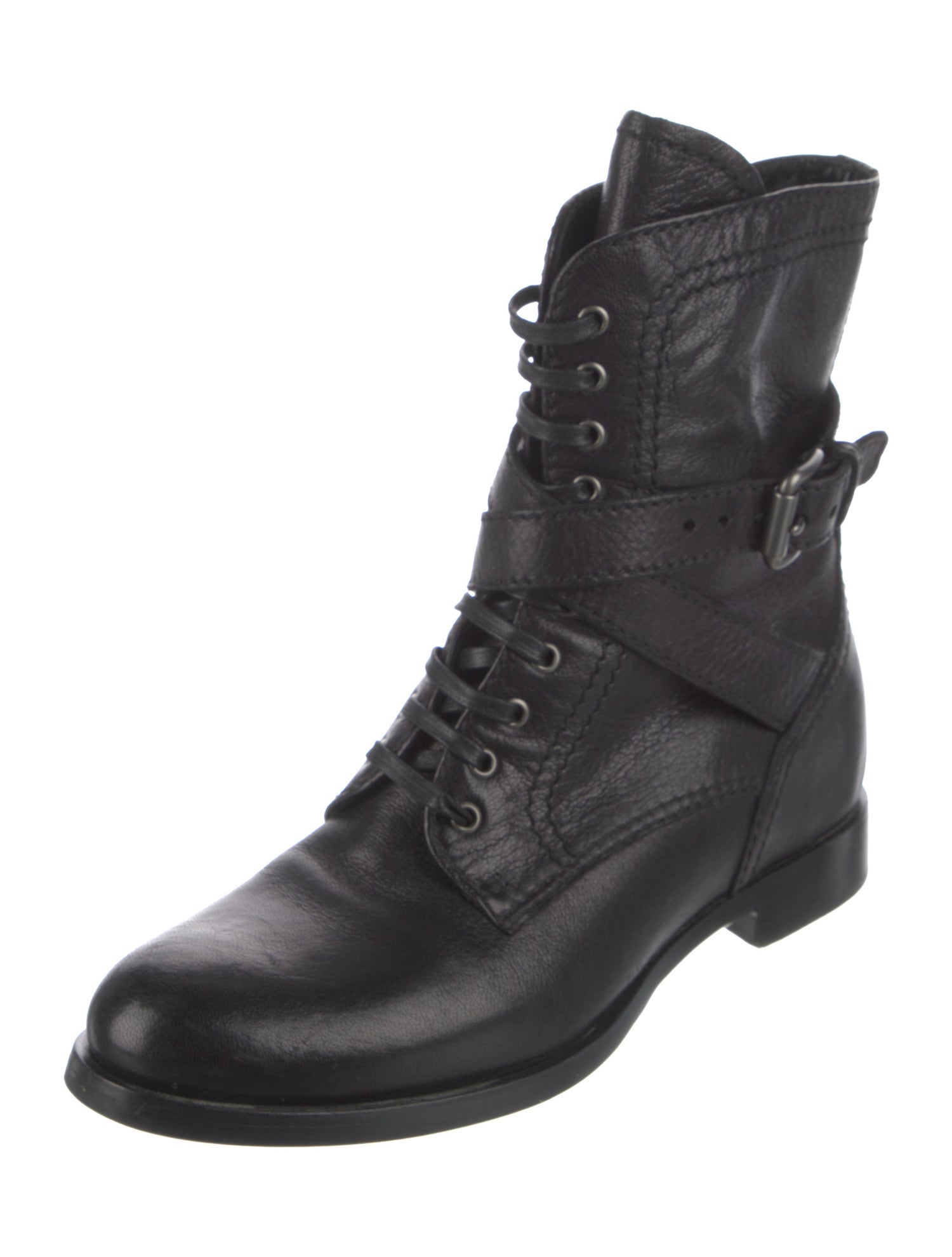 Prada Leather Combat Boots