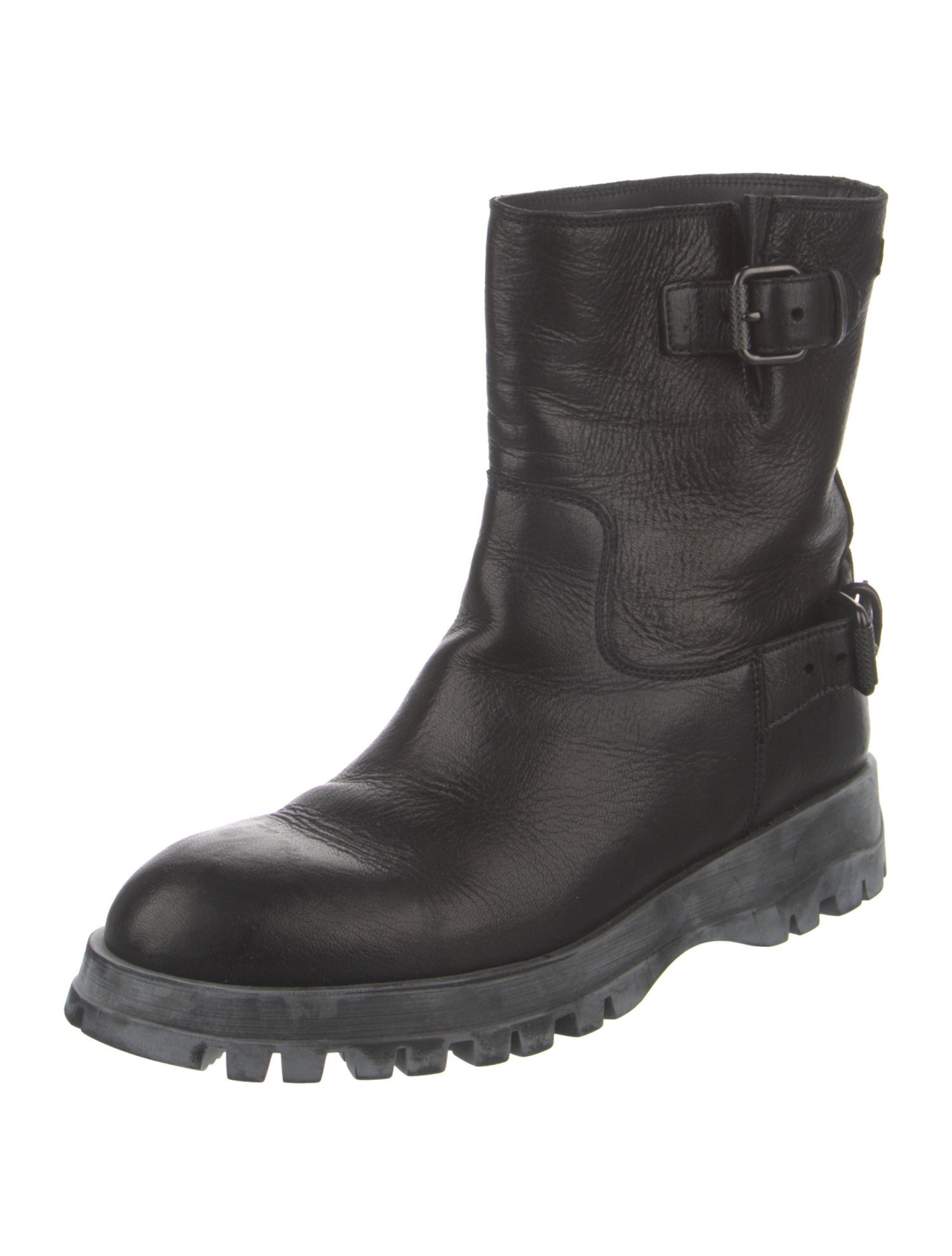 Prada Leather Moto Boots