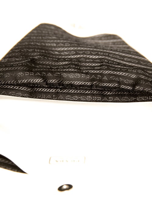 Prada Enameled Metal Triangle Cleo