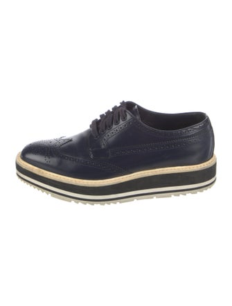 Prada Leather Lasercut Accents Oxfords