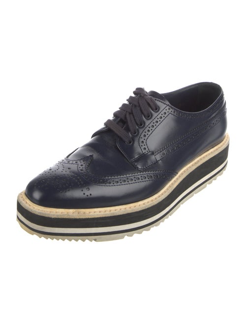 Prada Leather Lasercut Accents Oxfords