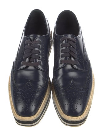 Prada Leather Lasercut Accents Oxfords