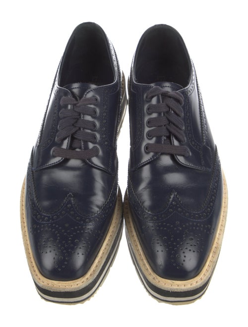 Prada Leather Lasercut Accents Oxfords