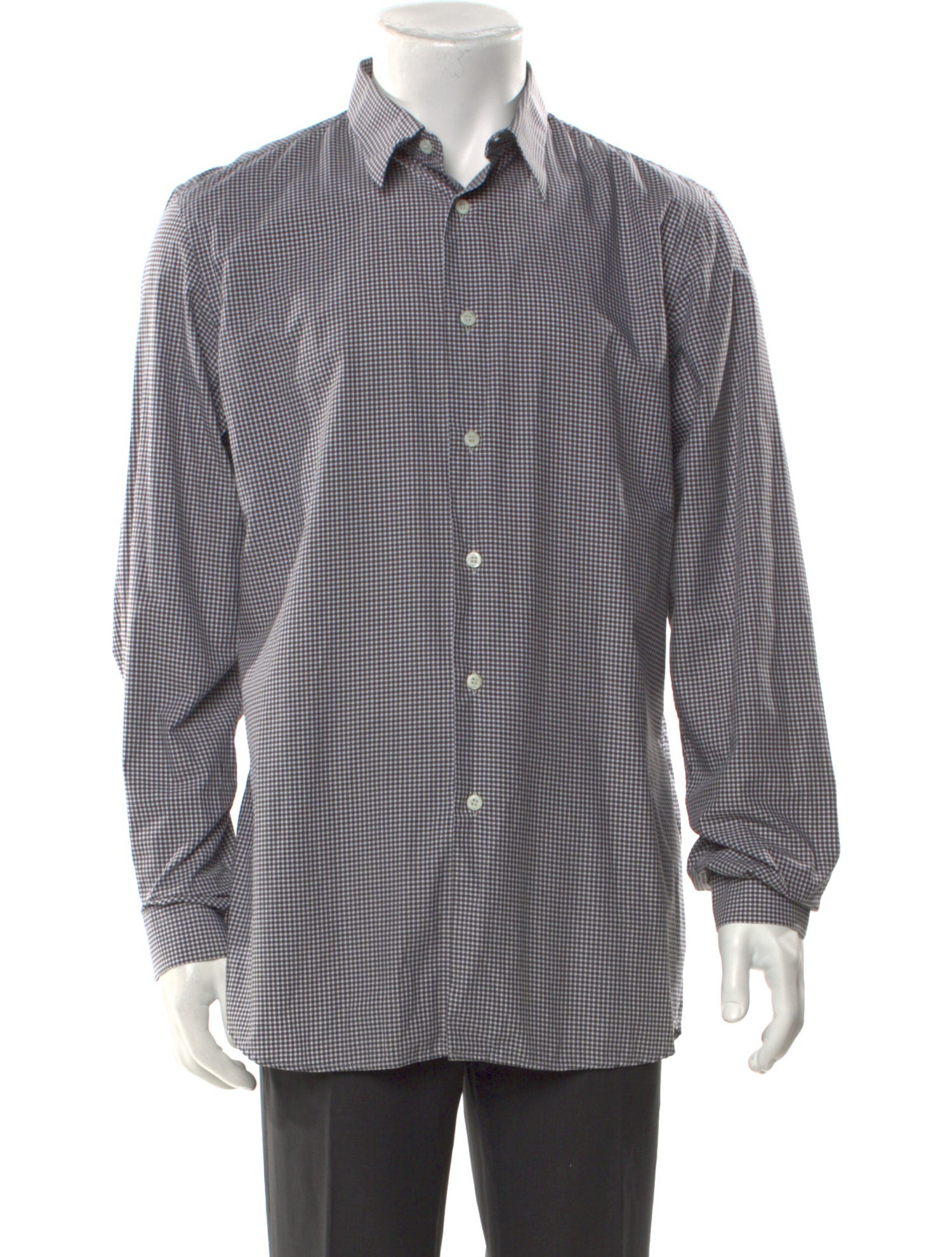 Prada 2012 Plaid Print Dress Shirt