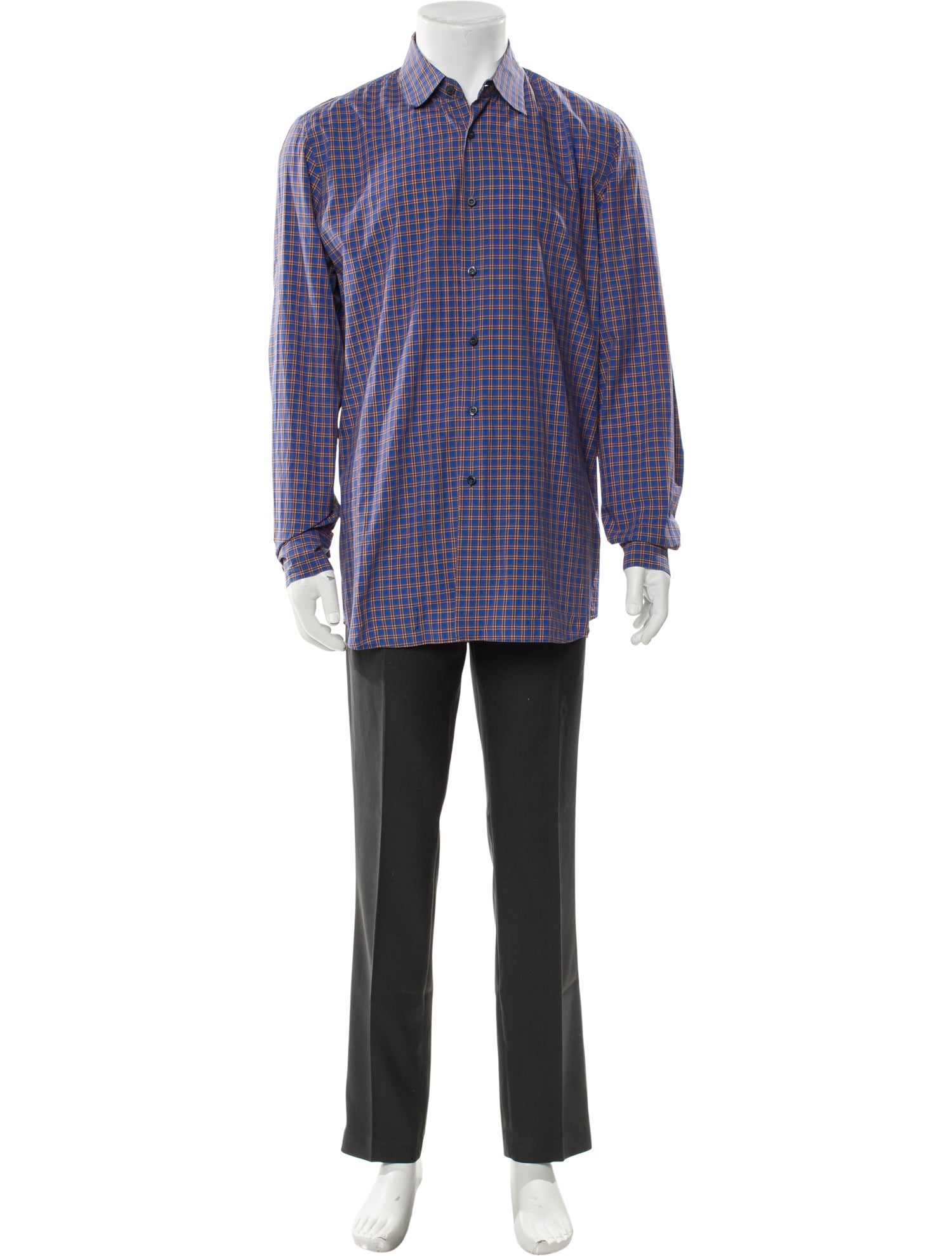 Prada 2015 Plaid Print Dress Shirt