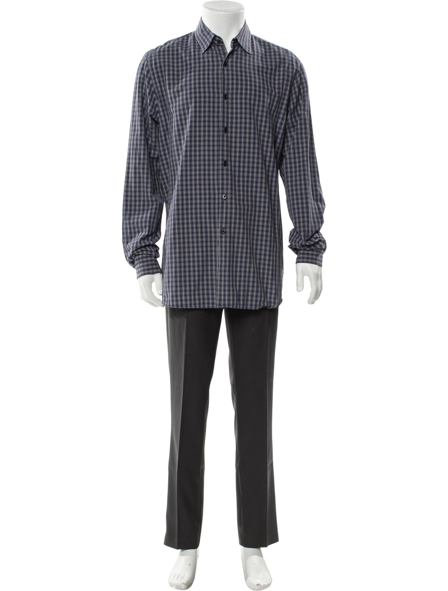 Prada Late 2000's - Early 2010's Plaid Print Shirt