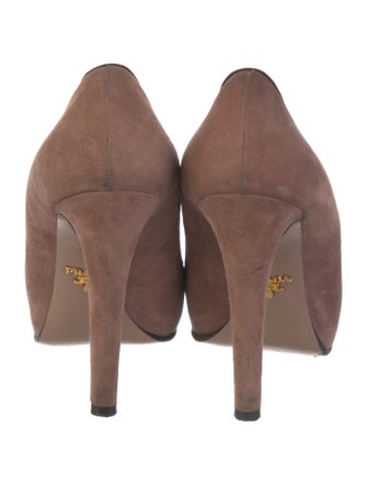 Prada Suede Striped Pumps