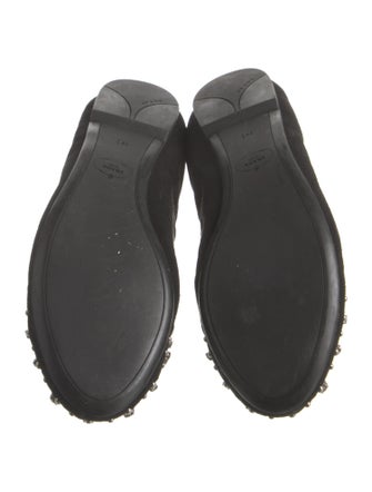 Prada Suede Crystal Embellishments Flats