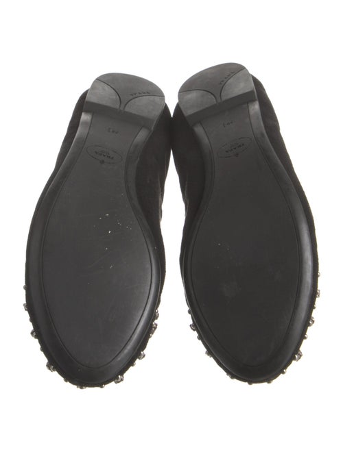 Prada Suede Crystal Embellishments Flats
