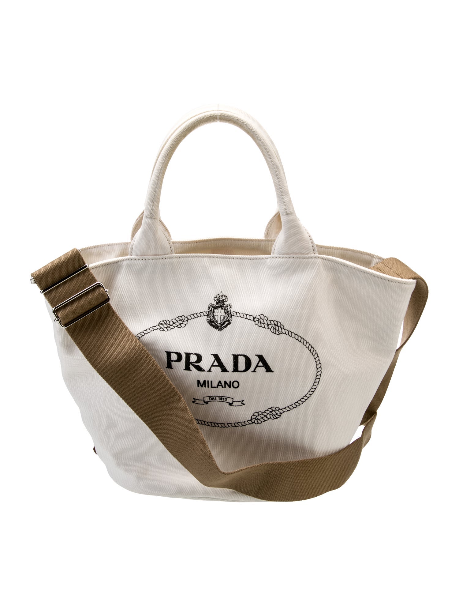 Prada Enameled Metal Triangle Tote
