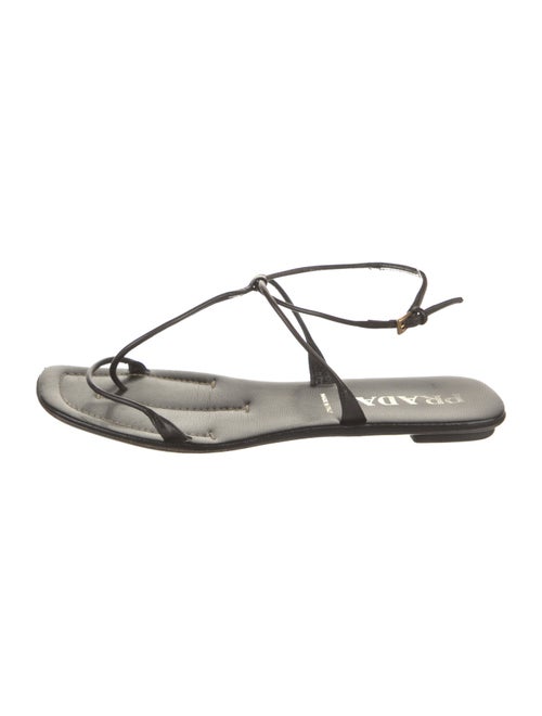 Prada Patent Leather T-Strap Sandals