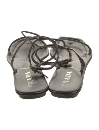 Prada Patent Leather T-Strap Sandals