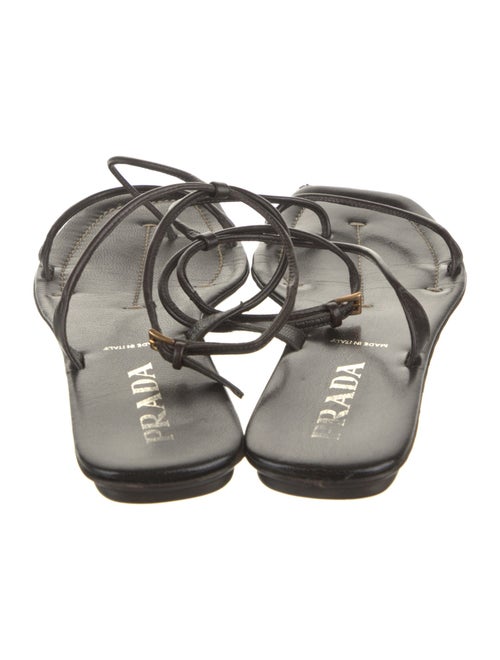 Prada Patent Leather T-Strap Sandals