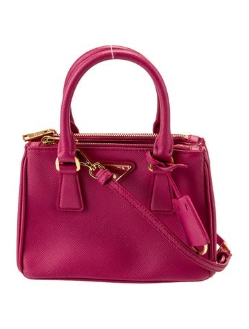Prada Totes Saffiano Leather Galleria Double Zip Mini