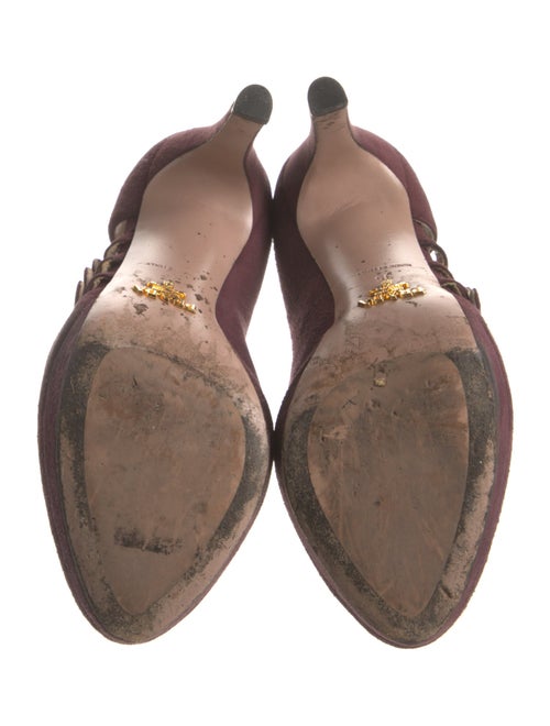 Prada Suede Cutout Accent Pumps