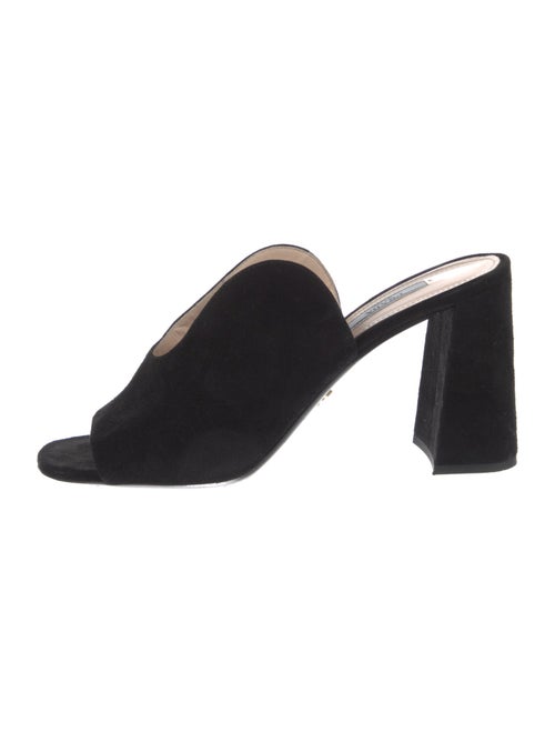 Prada Suede Cutout Accent Mules