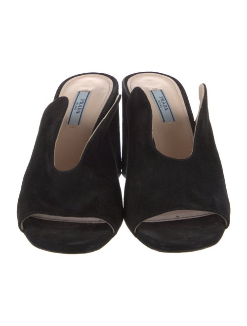 Prada Suede Cutout Accent Mules