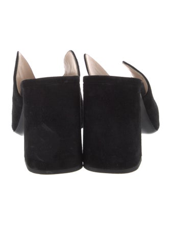 Prada Suede Cutout Accent Mules