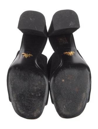 Prada Suede Cutout Accent Mules