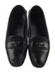 Prada Enameled Metal Triangle Patent Leather Loafers