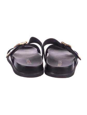 Prada Embossed Leather Animal Print Slides