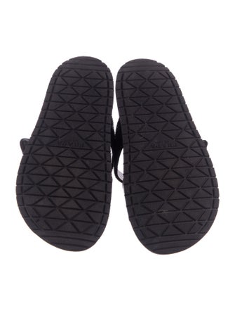 Prada Embossed Leather Animal Print Slides