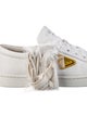 Prada Enameled Metal Triangle Leather Sneakers