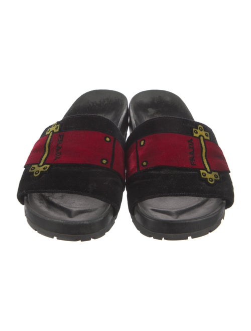 Prada Velvet Printed Slides