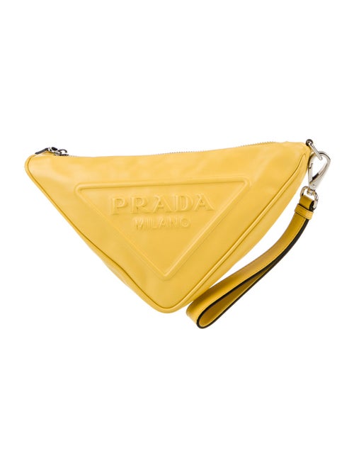Prada Enameled Metal Triangle Belt Bag