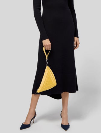 Prada Enameled Metal Triangle Belt Bag