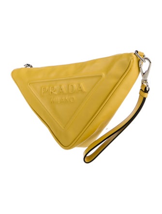 Prada Enameled Metal Triangle Belt Bag