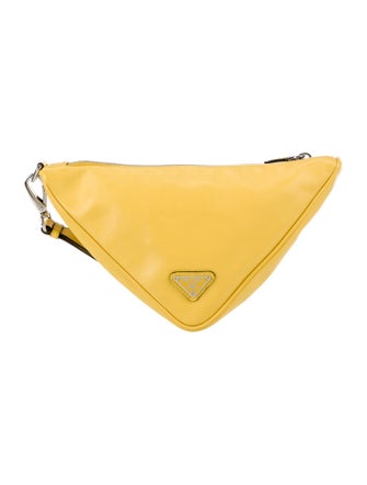 Prada Enameled Metal Triangle Belt Bag