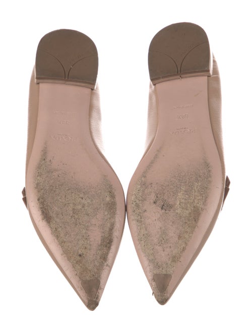 Prada Signature Logo Saffiano Leather Flats