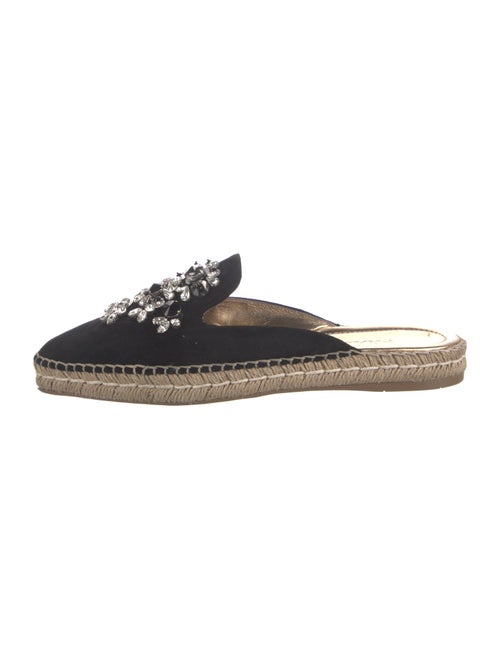 Prada Suede Crystal Embellishments Mules