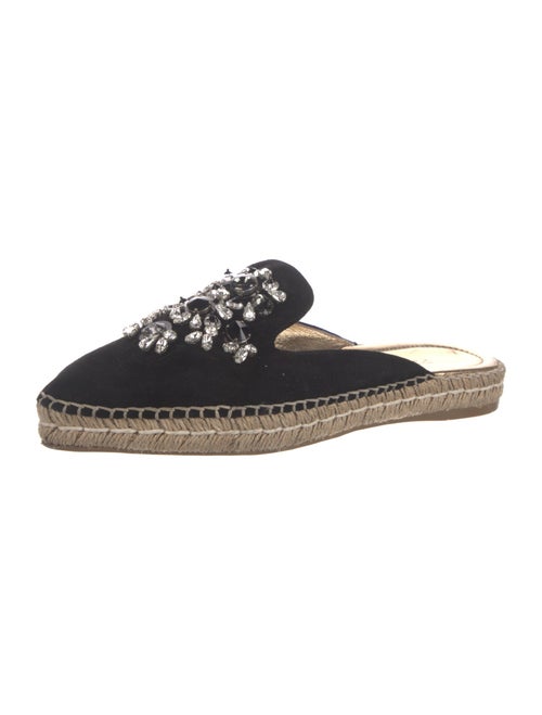 Prada Suede Crystal Embellishments Mules