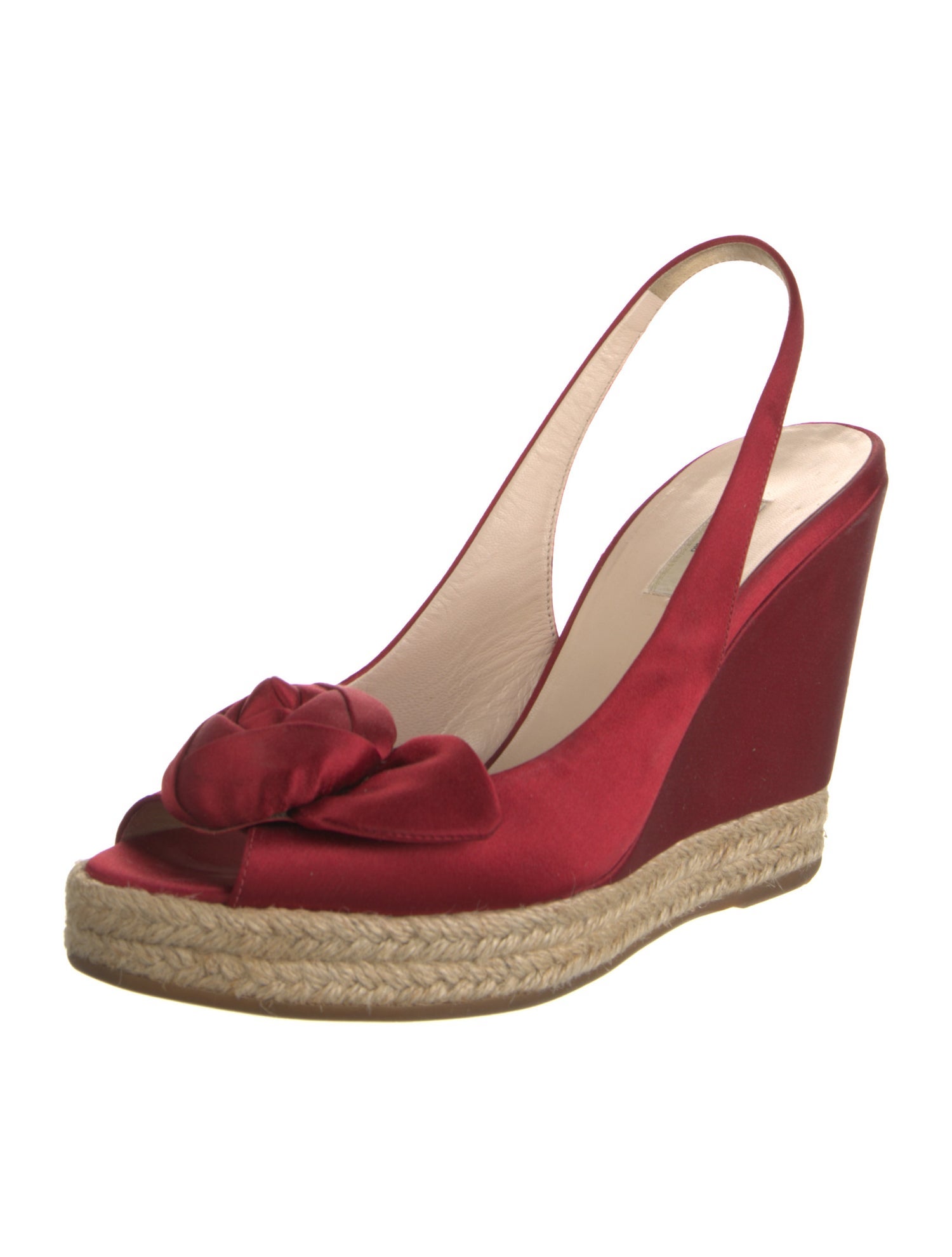 Prada Satin Floral Print Slingback Pumps