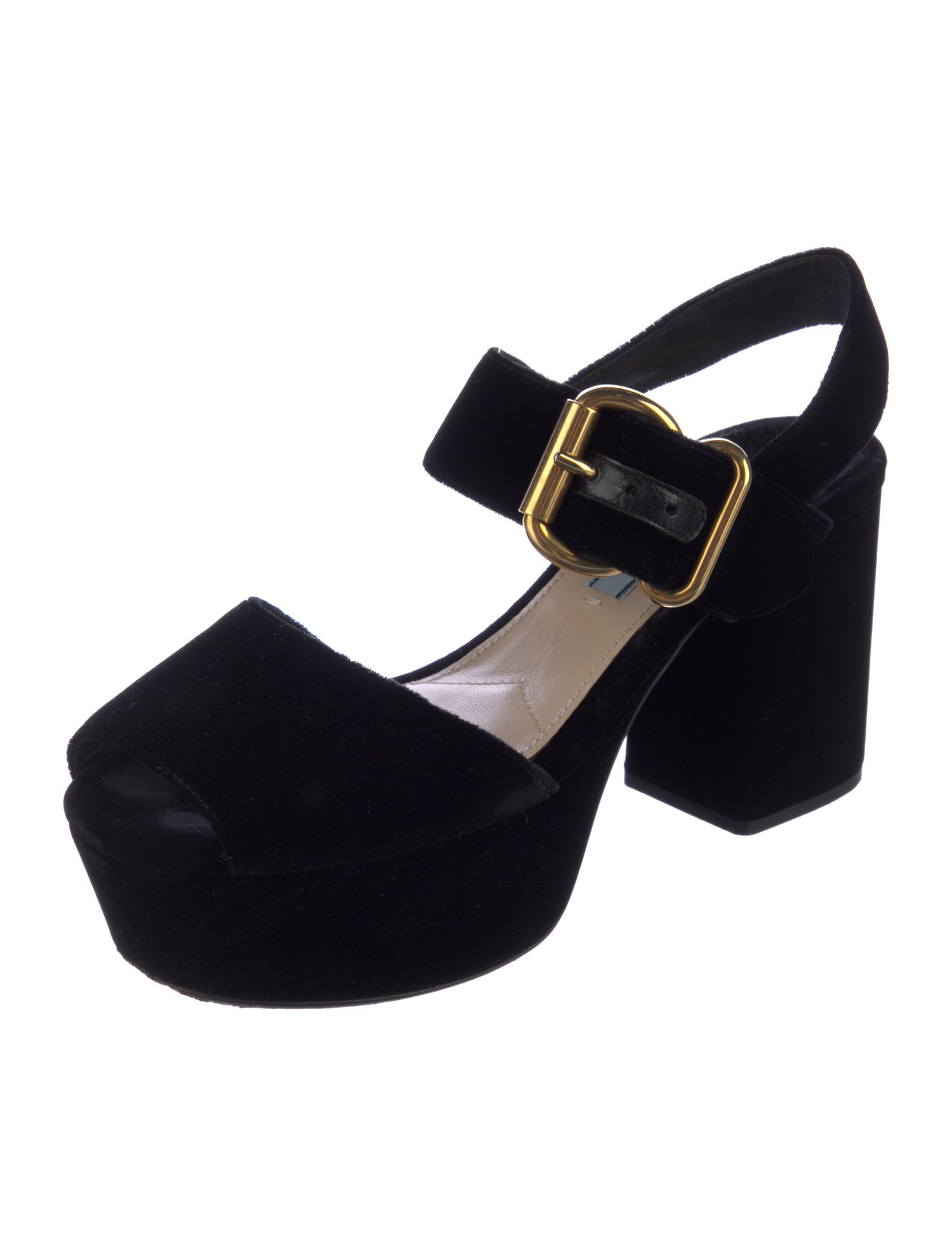 Prada Velvet Slingback Sandals