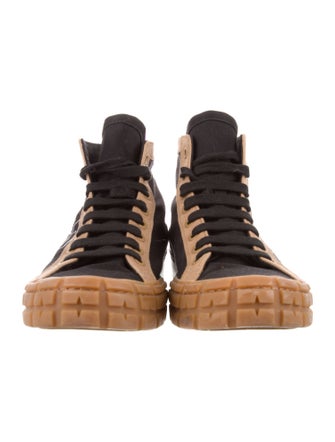 Prada Canvas Colorblock Pattern Sneakers