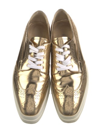 Prada Leather Lasercut Accents Sneakers