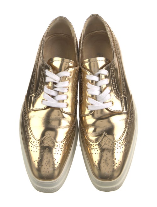 Prada Leather Lasercut Accents Sneakers