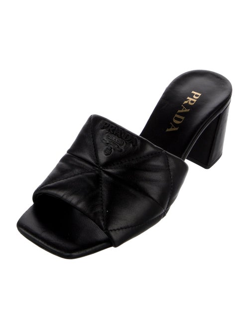 Prada Quilted Pattern Leather Slides