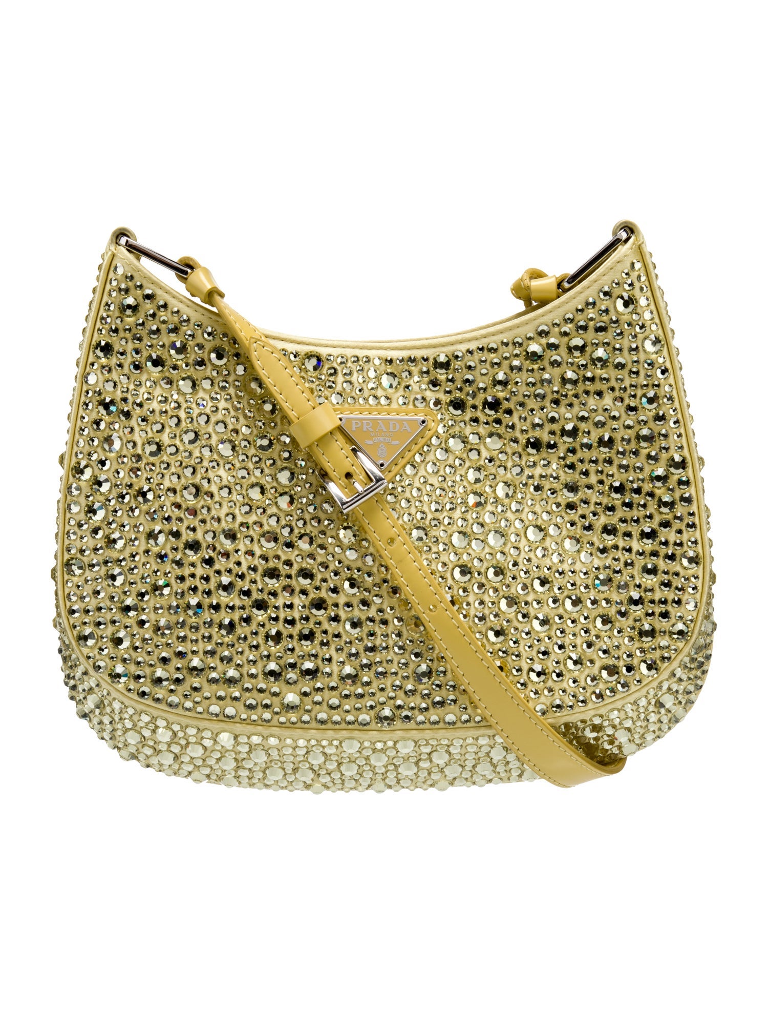 Prada Enameled Metal Triangle Cleo