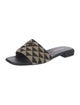 Prada Enameled Metal Triangle Animal Print Slides