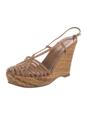 Prada Leather Colorblock Pattern Slingback Pumps