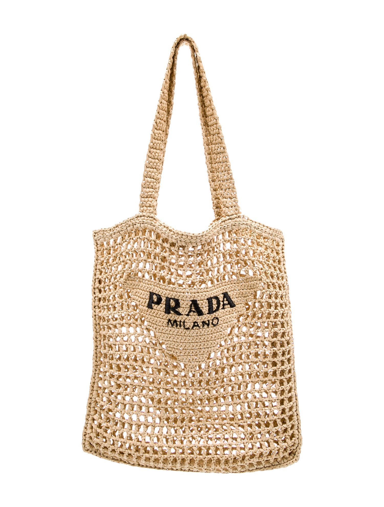 ハンドバッグ PRADA SYNTHETIC RAFFIA HANDBAG Prada Handbag Canapa BN2889 Raffia Brown Beige Shoulder Bag