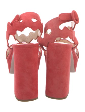 Prada Suede Scalloped Accent Sandals