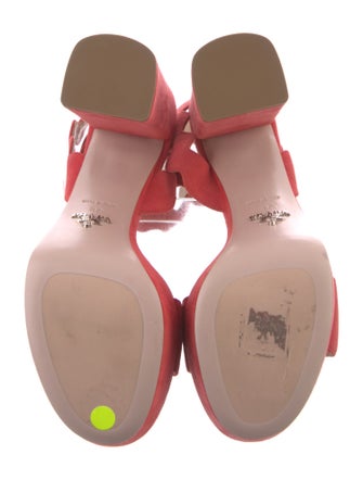 Prada Suede Scalloped Accent Sandals