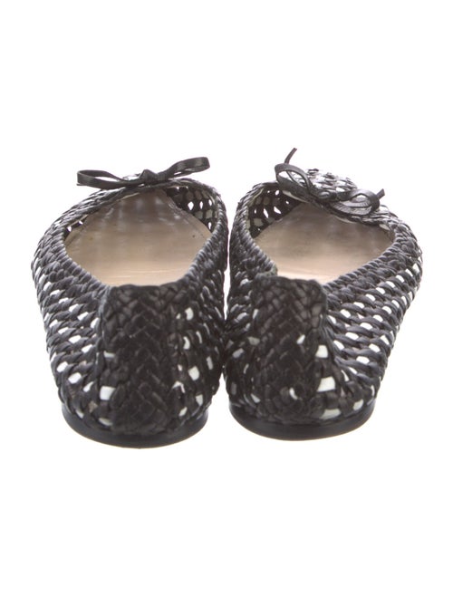 Prada Leather Bow Accents Ballet Flats