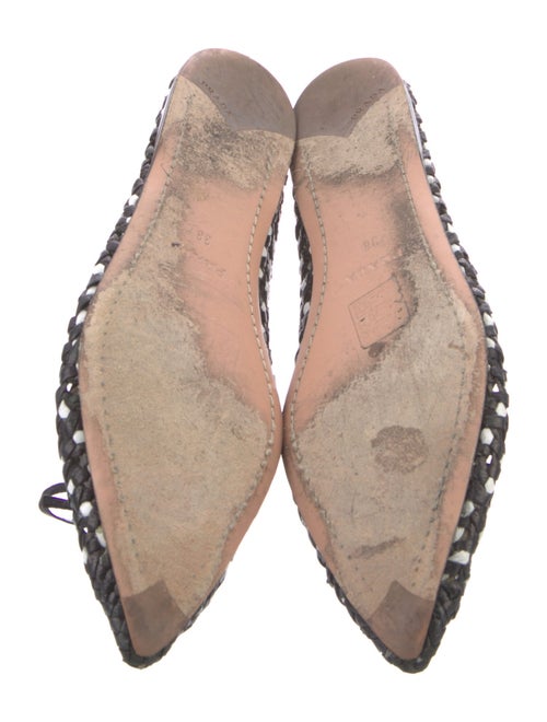Prada Leather Bow Accents Ballet Flats